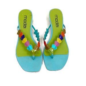 Moda Spana Heeled Flip Flop Toe Sandals 8.5